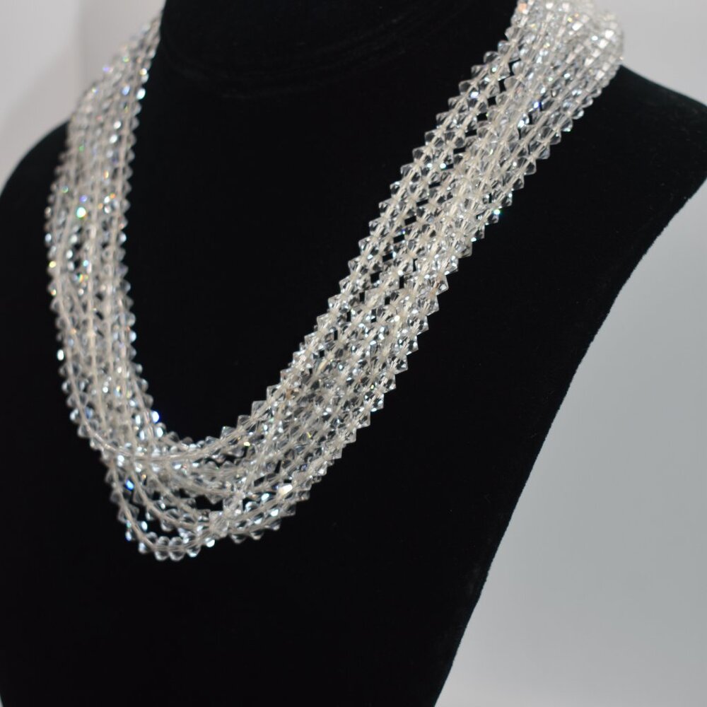 Ciner 8-Strand Crystal Aurora Bead Torsade Necklace